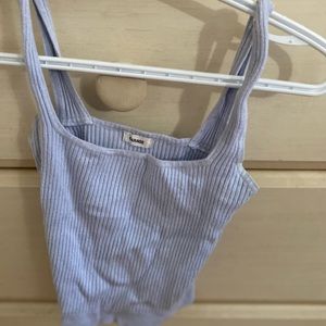 Blue garage tank top